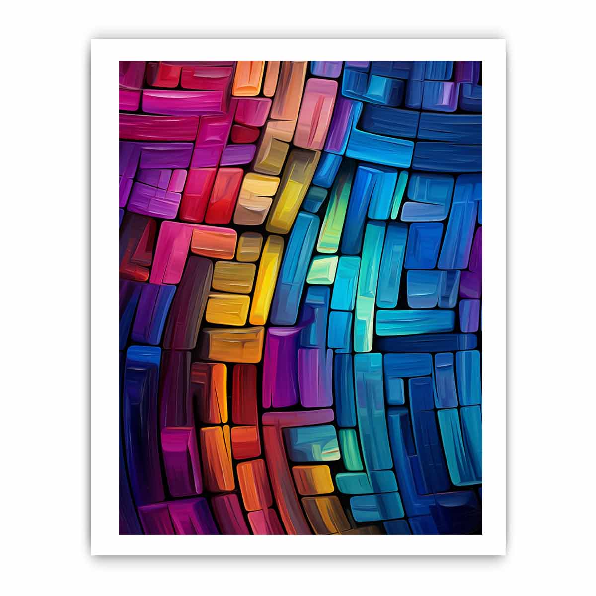 Office Abstract  Blue Artwork Canvas Art Print-8