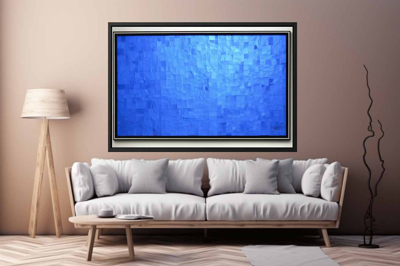 Blue Squares Painting on Canvas-2