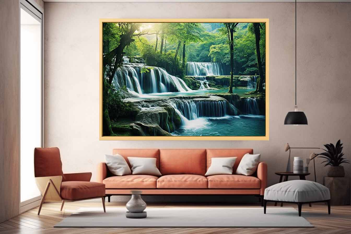 Waterfall  Luxury  Painting & Print-1