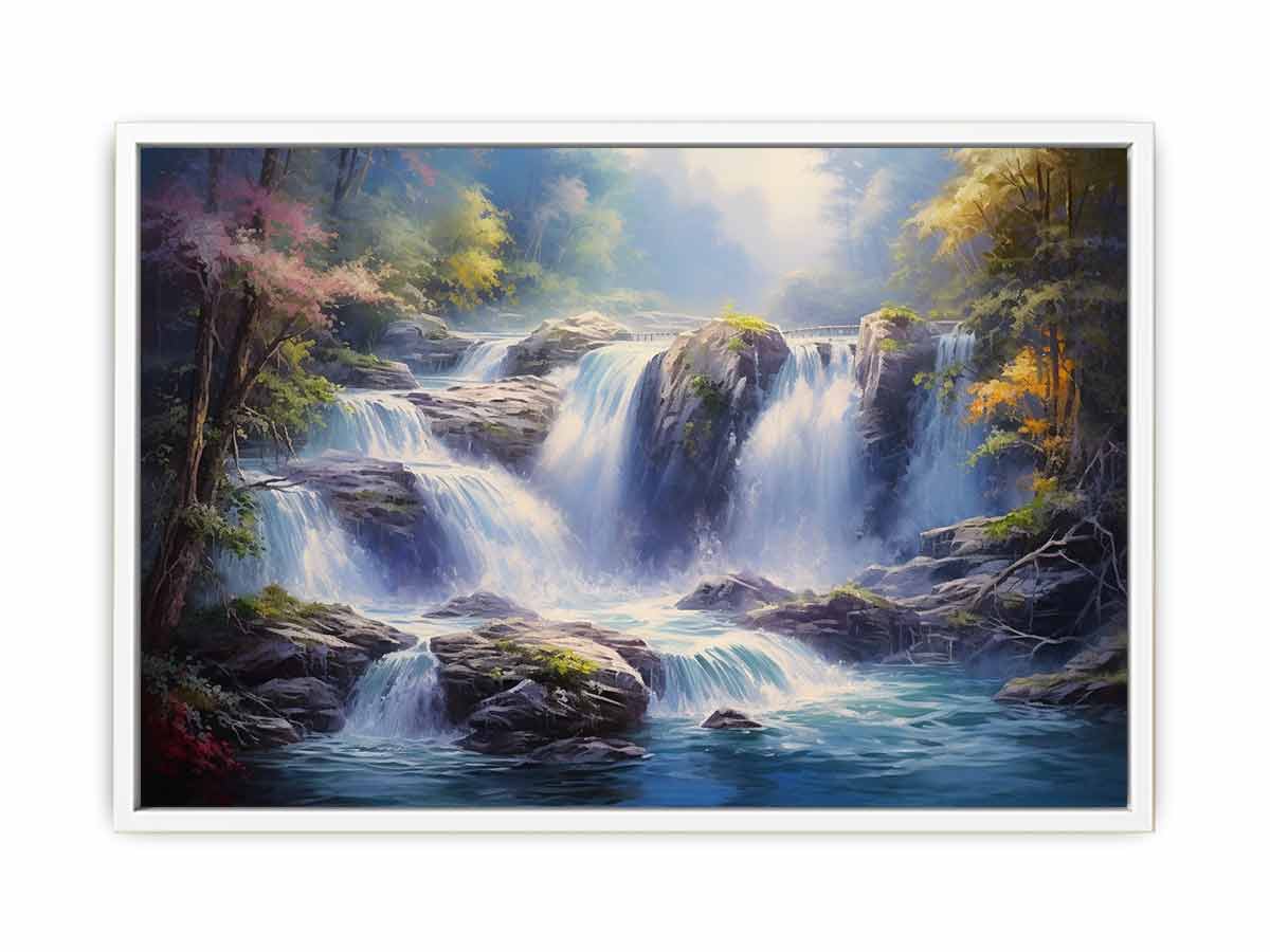 Waterfall  Painting Canvas Art Print-5