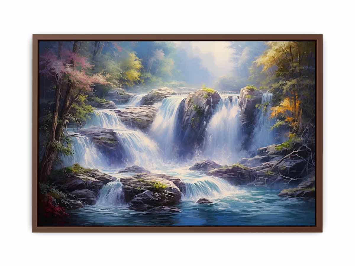 Waterfall  Painting Canvas Art Print-6