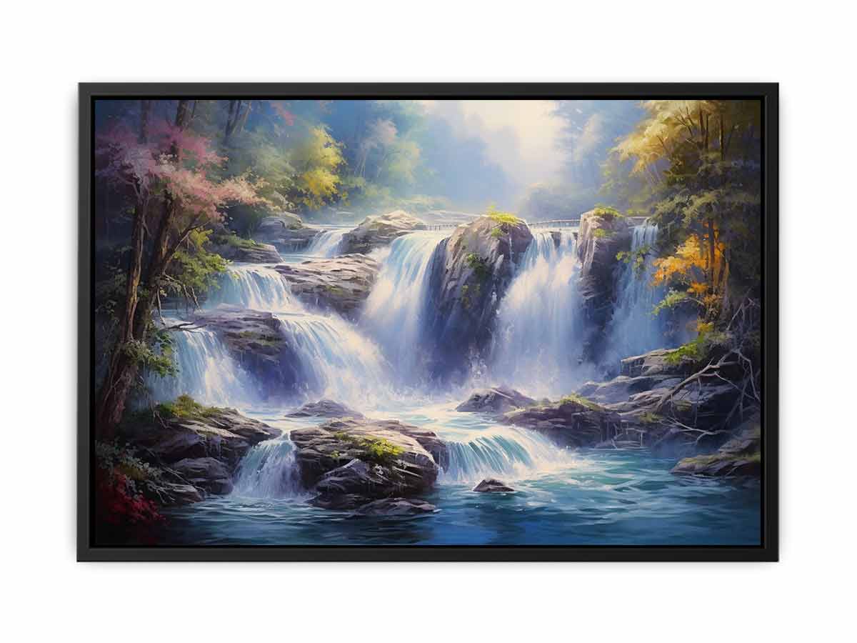 Waterfall  Painting Canvas Art Print-4