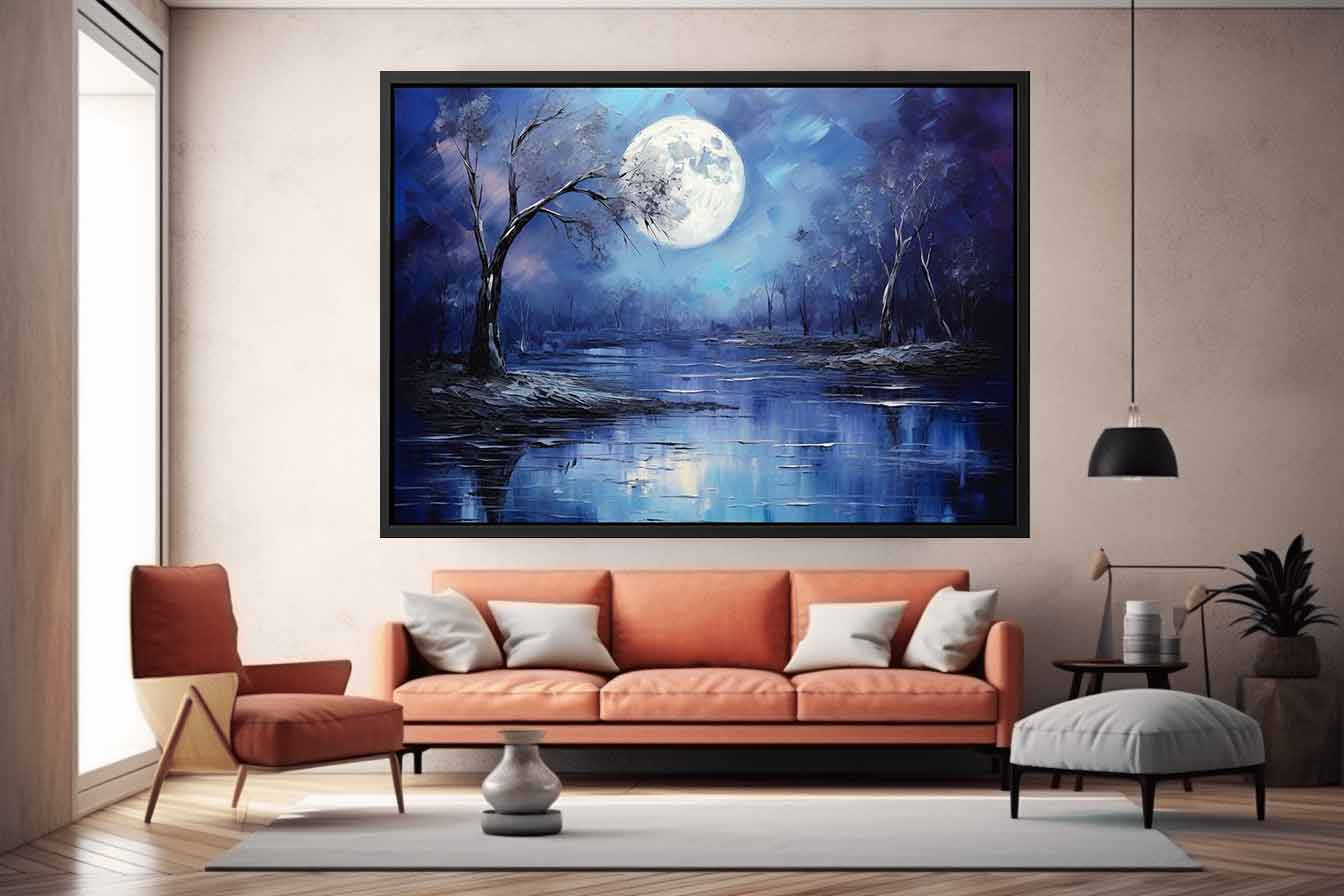 Moonlight Oil Painting & Canvas Art Print-1