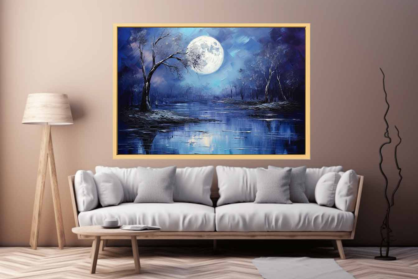 Moonlight Oil Painting & Canvas Art Print-2