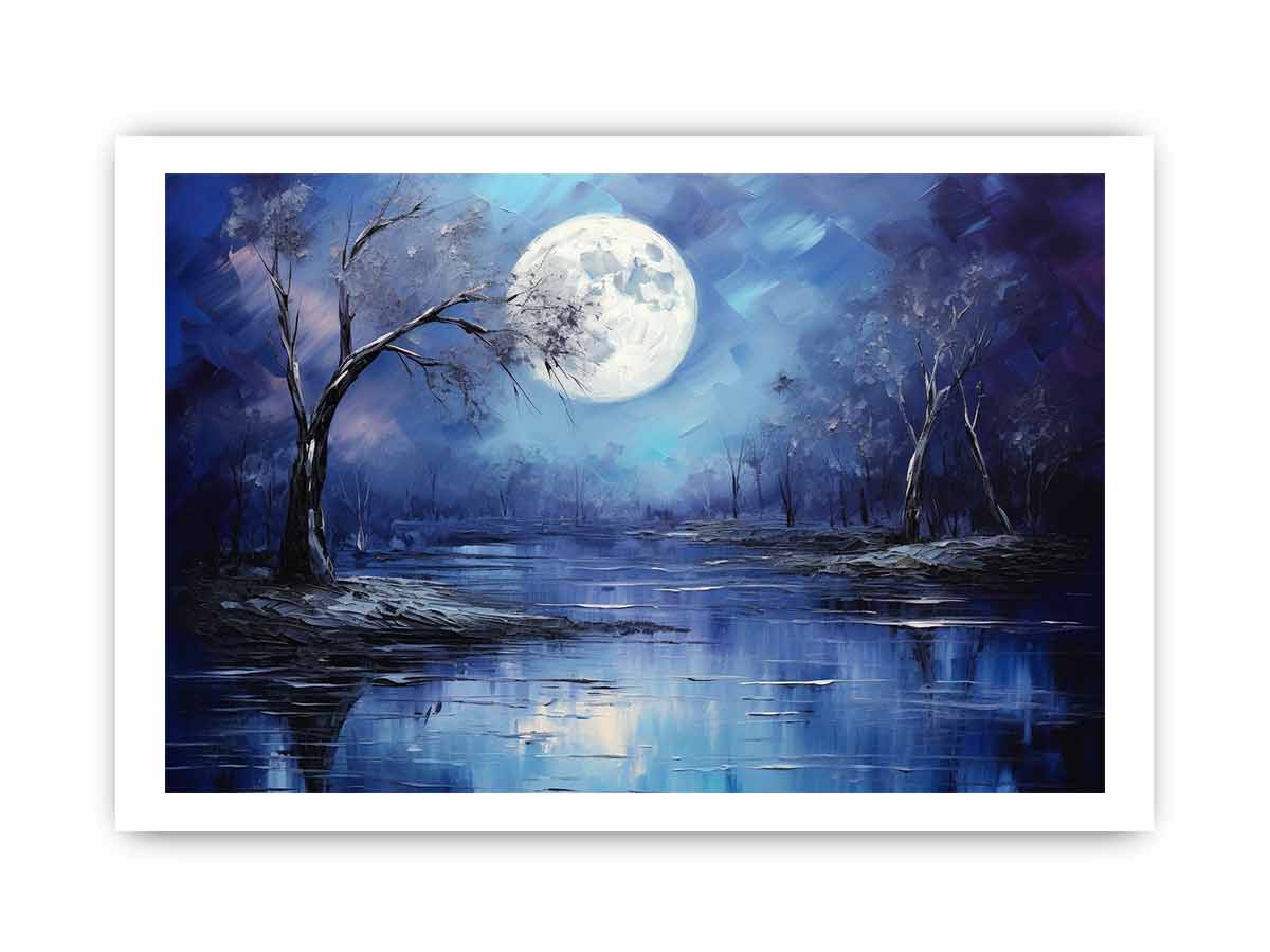 Moonlight Oil Painting & Canvas Art Print-8