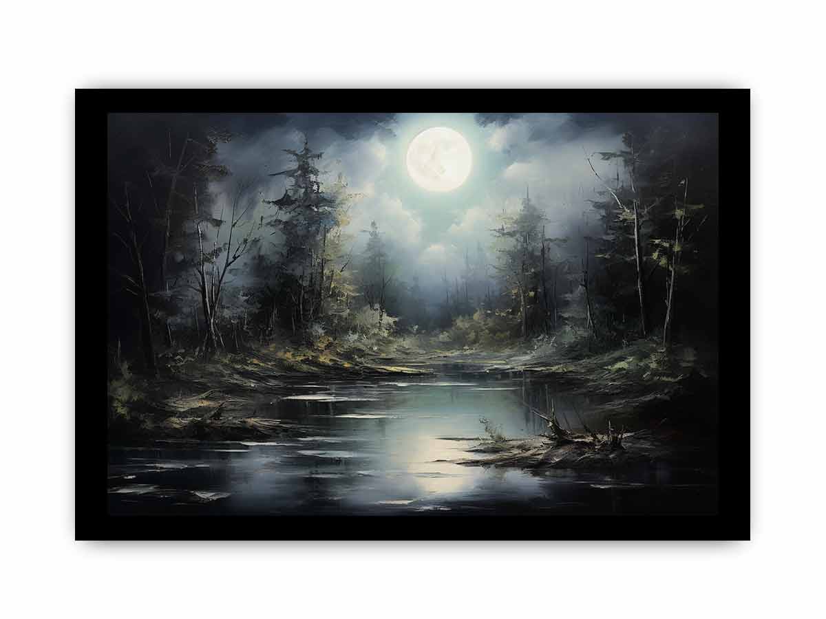Moonlight  Landscape Canvas Painting & Print-7