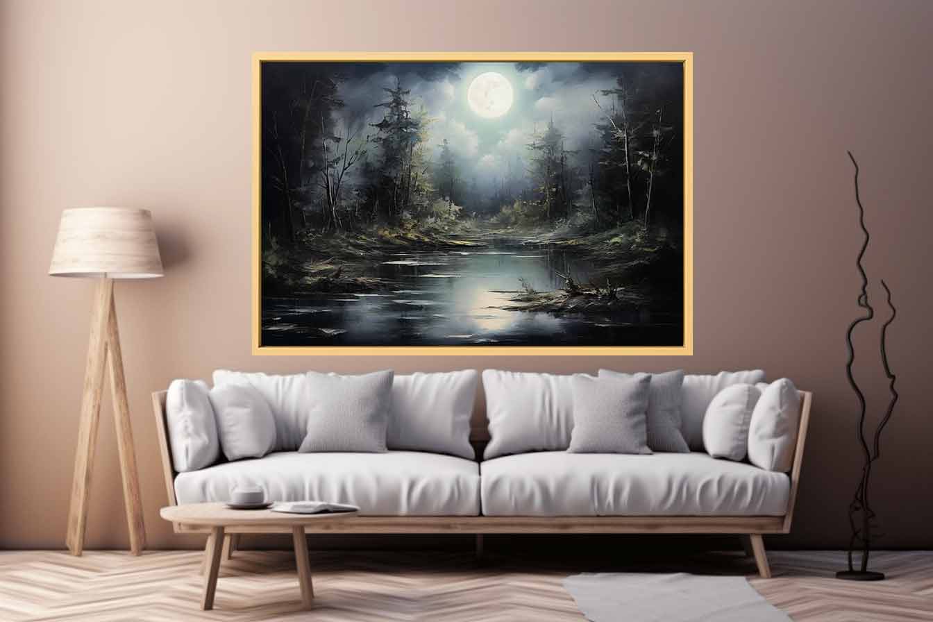 Moonlight  Landscape Canvas Painting & Print-2
