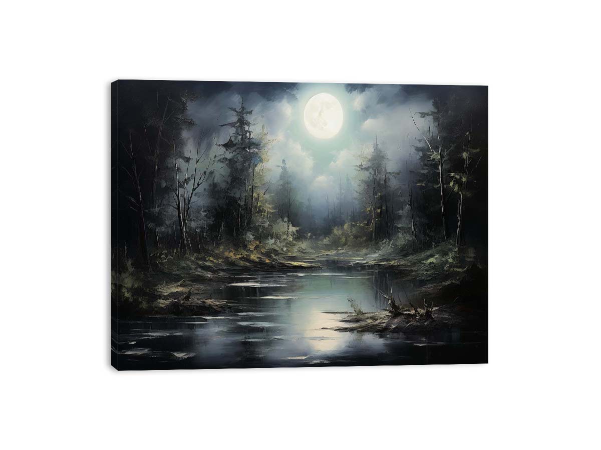 Moonlight  Landscape Canvas Painting & Print-3