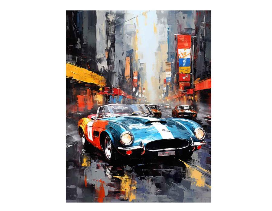 New York Street Car  Canvas Art Print-0