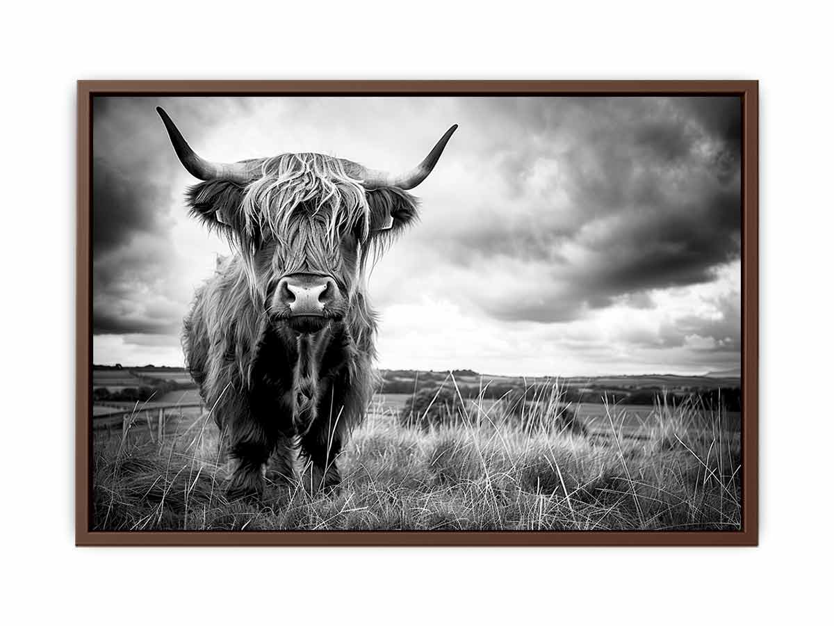 Stormy The Highland Cow Canvas Painting-6