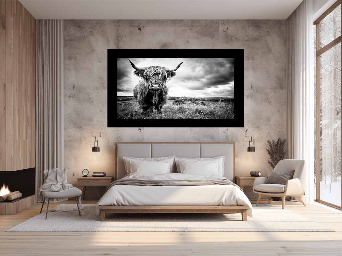 Stormy The Highland Cow Canvas Painting-1
