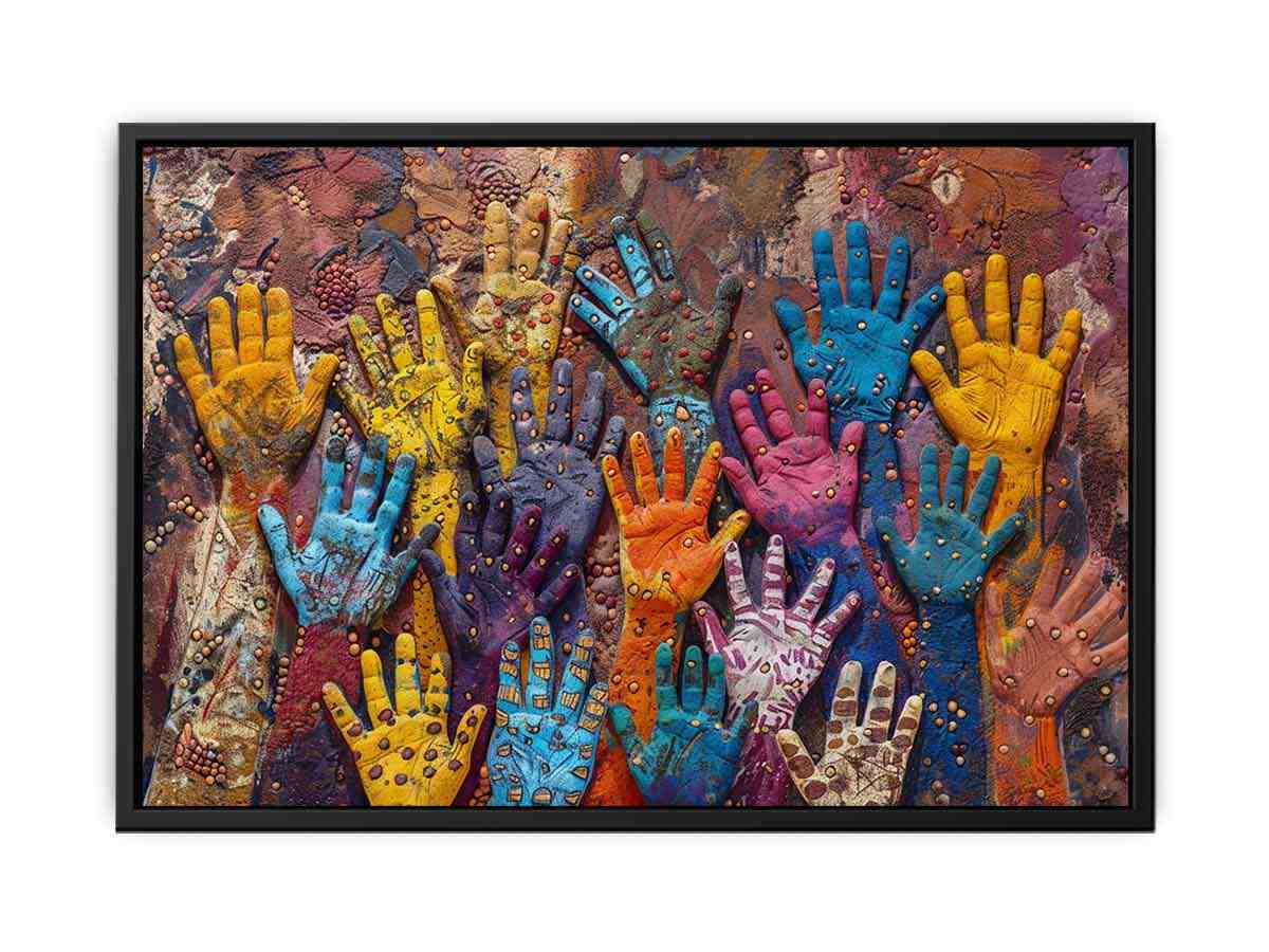 Aboriginal Hands Canvas Art Print-4