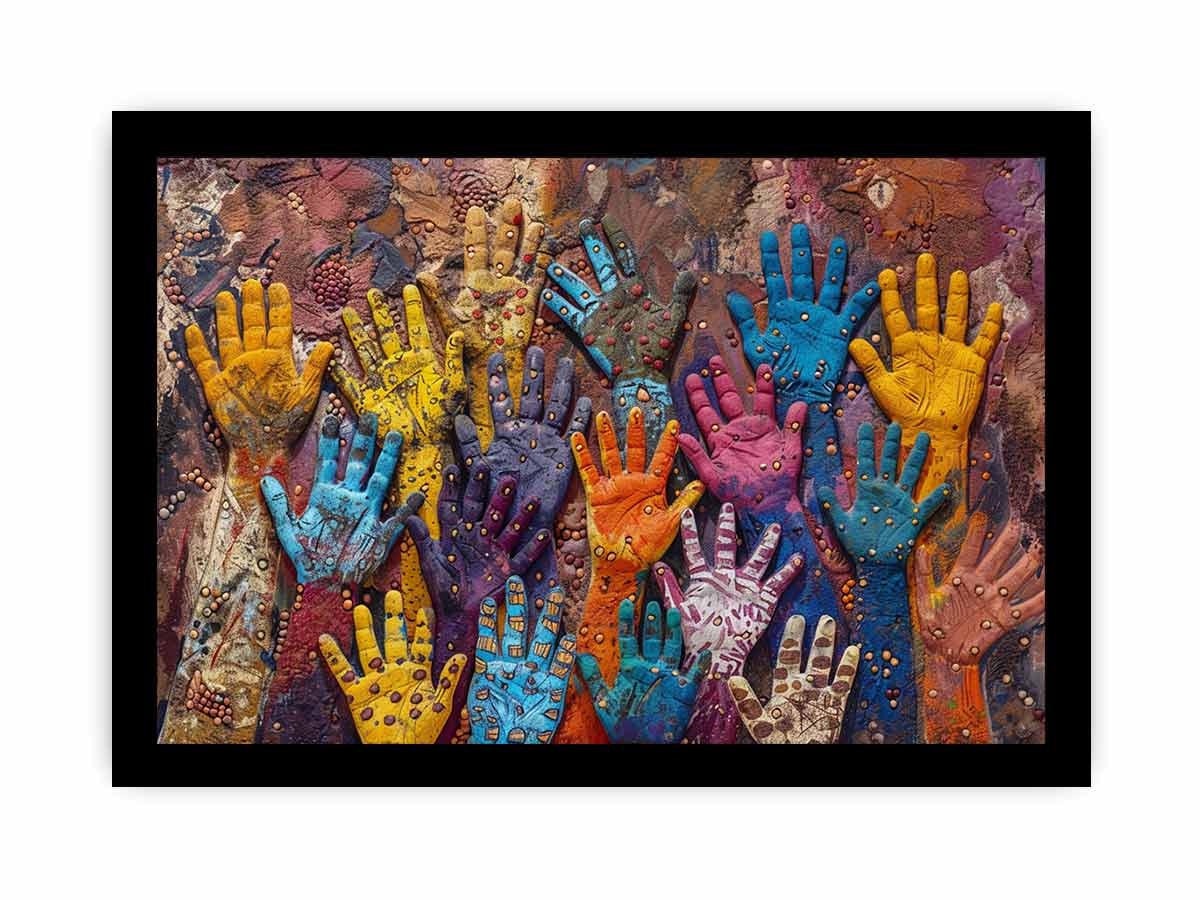 Aboriginal Hands Canvas Art Print-7