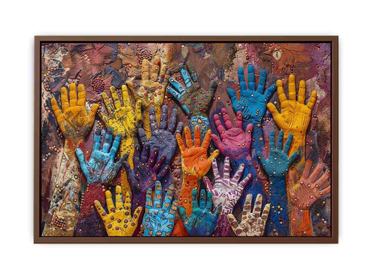 Aboriginal Hands Canvas Art Print-6