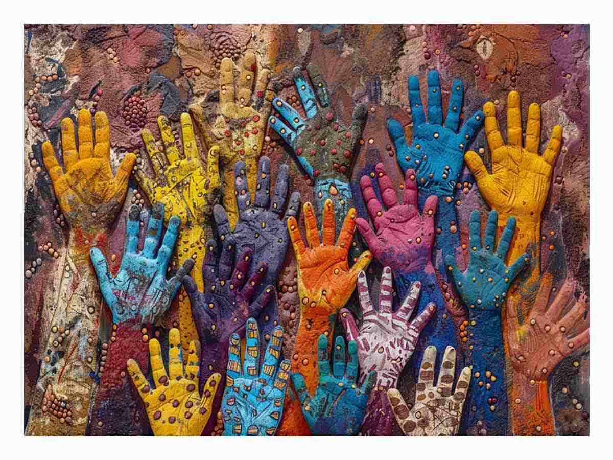 Aboriginal Hands Canvas Art Print-0