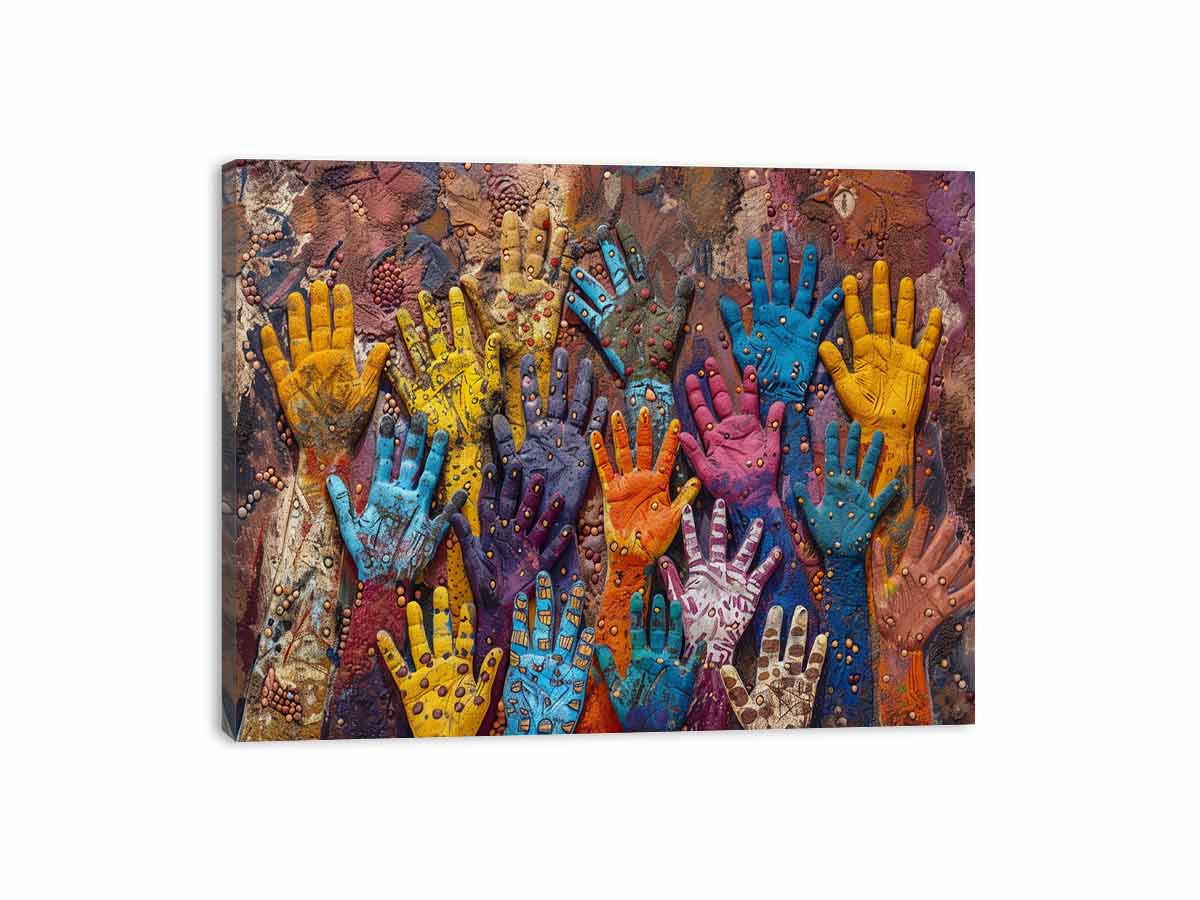 Aboriginal Hands Canvas Art Print-3