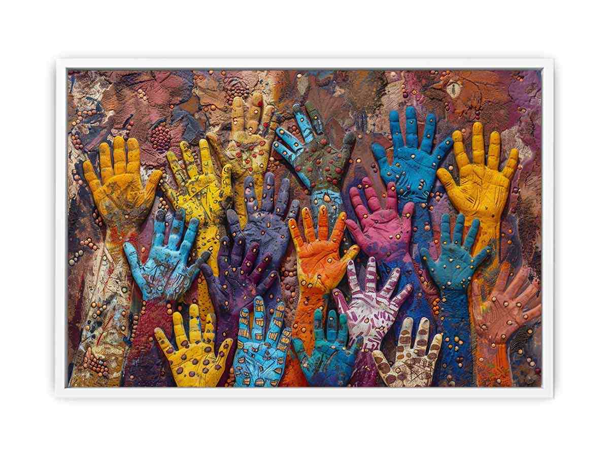 Aboriginal Hands Canvas Art Print-5