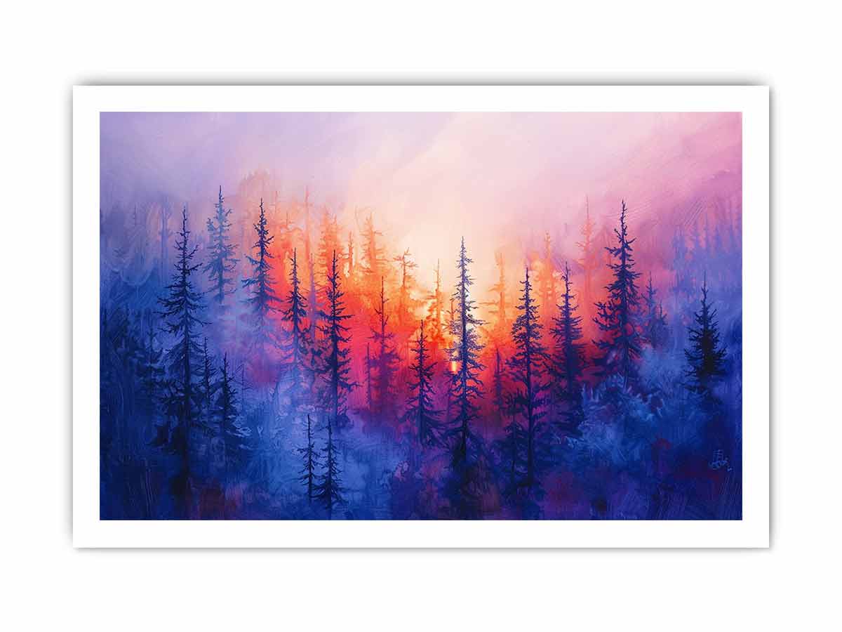 Pine Tree Canvas Painitng Art Print-8