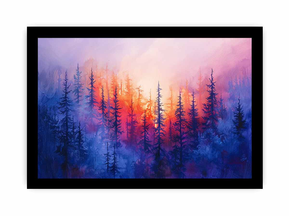 Pine Tree Canvas Painitng Art Print-7