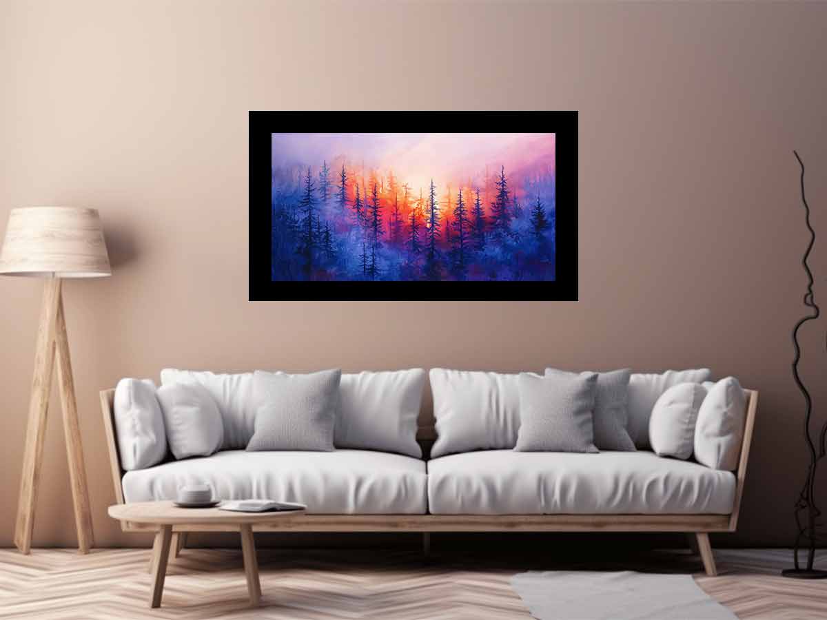 Pine Tree Canvas Painitng Art Print-2