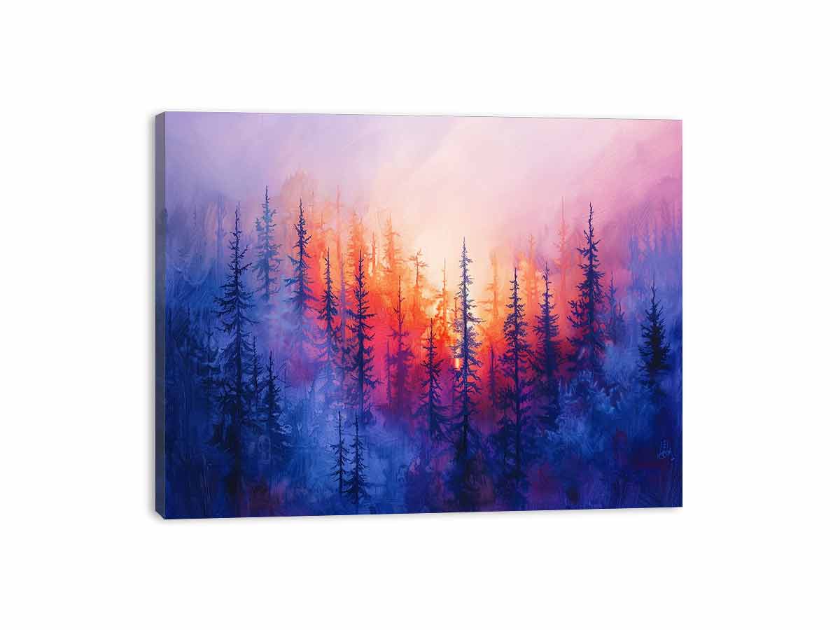 Pine Tree Canvas Painitng Art Print-3