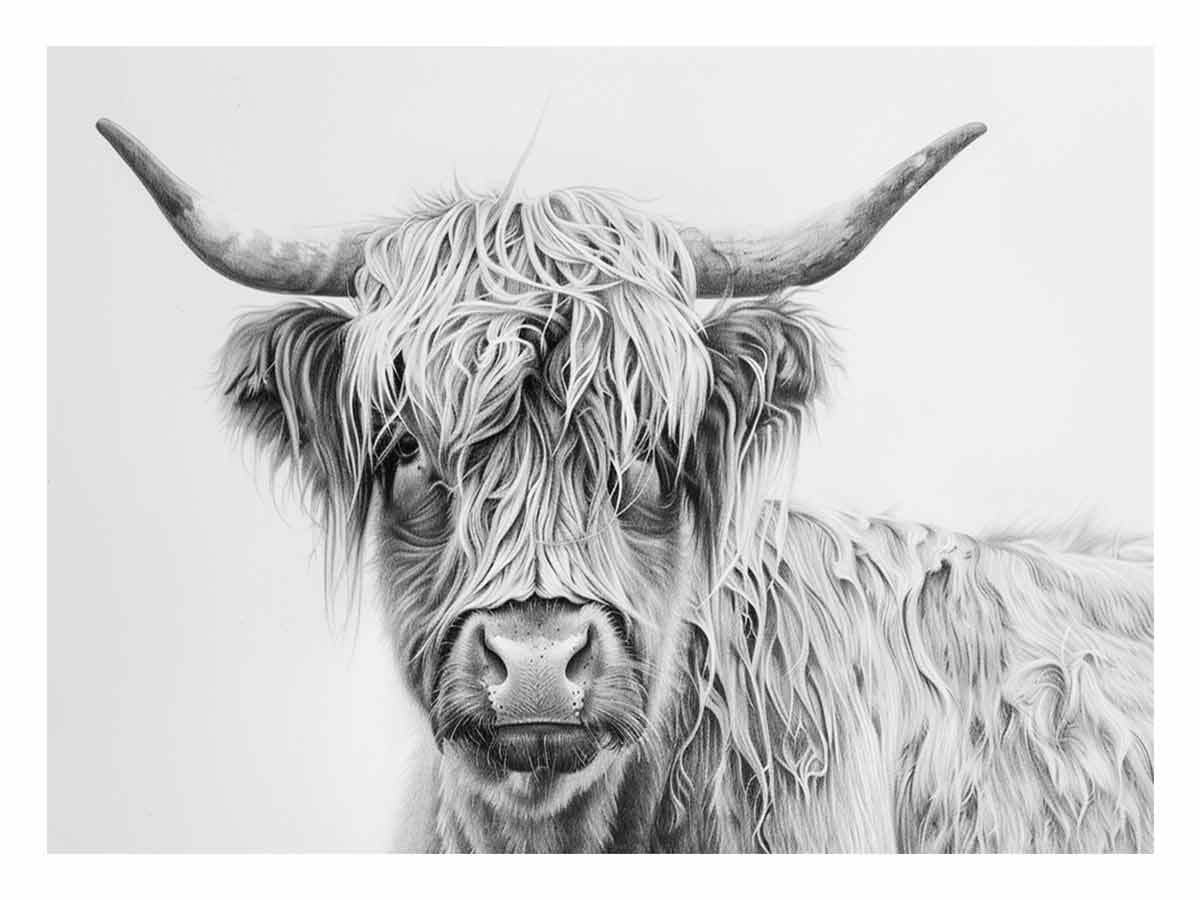Scotland Highland Cow Canvas Art Print-0