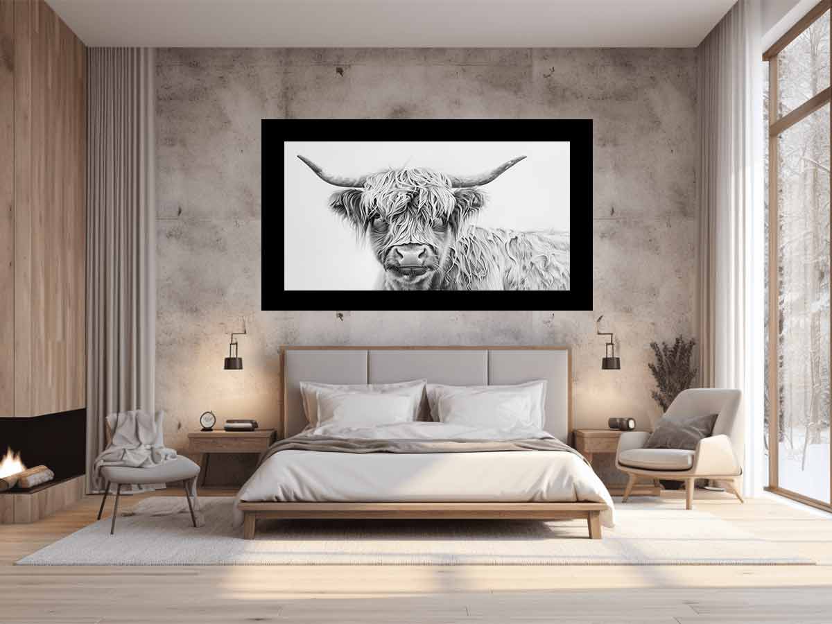 Scotland Highland Cow Canvas Art Print-1