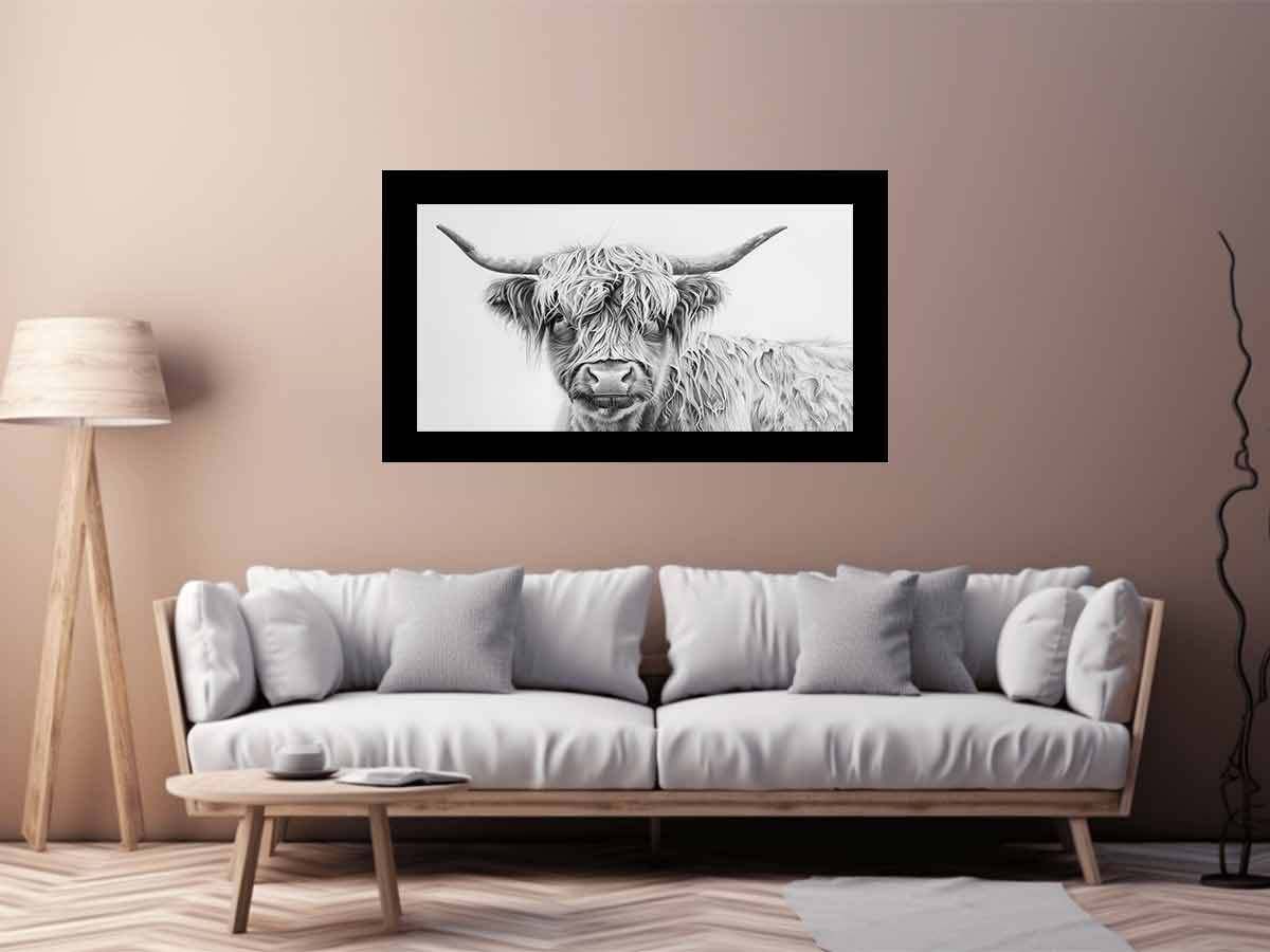 Scotland Highland Cow Canvas Art Print-2