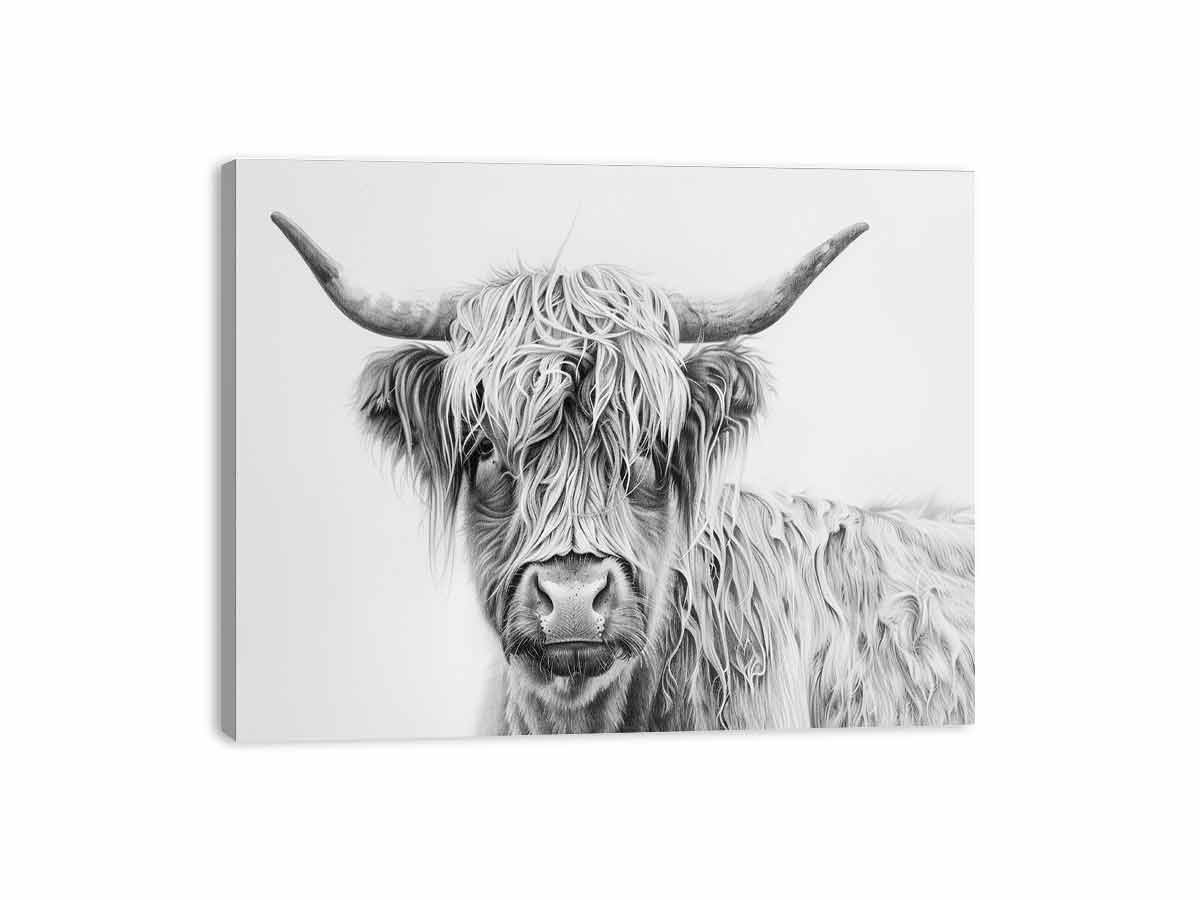 Scotland Highland Cow Canvas Art Print-3