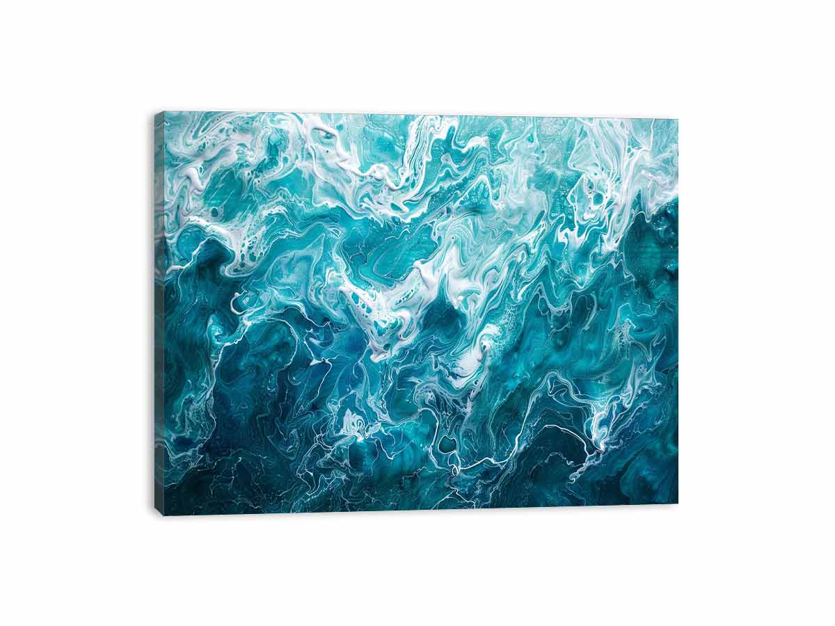 Teal Blue Canvas Art Print-3