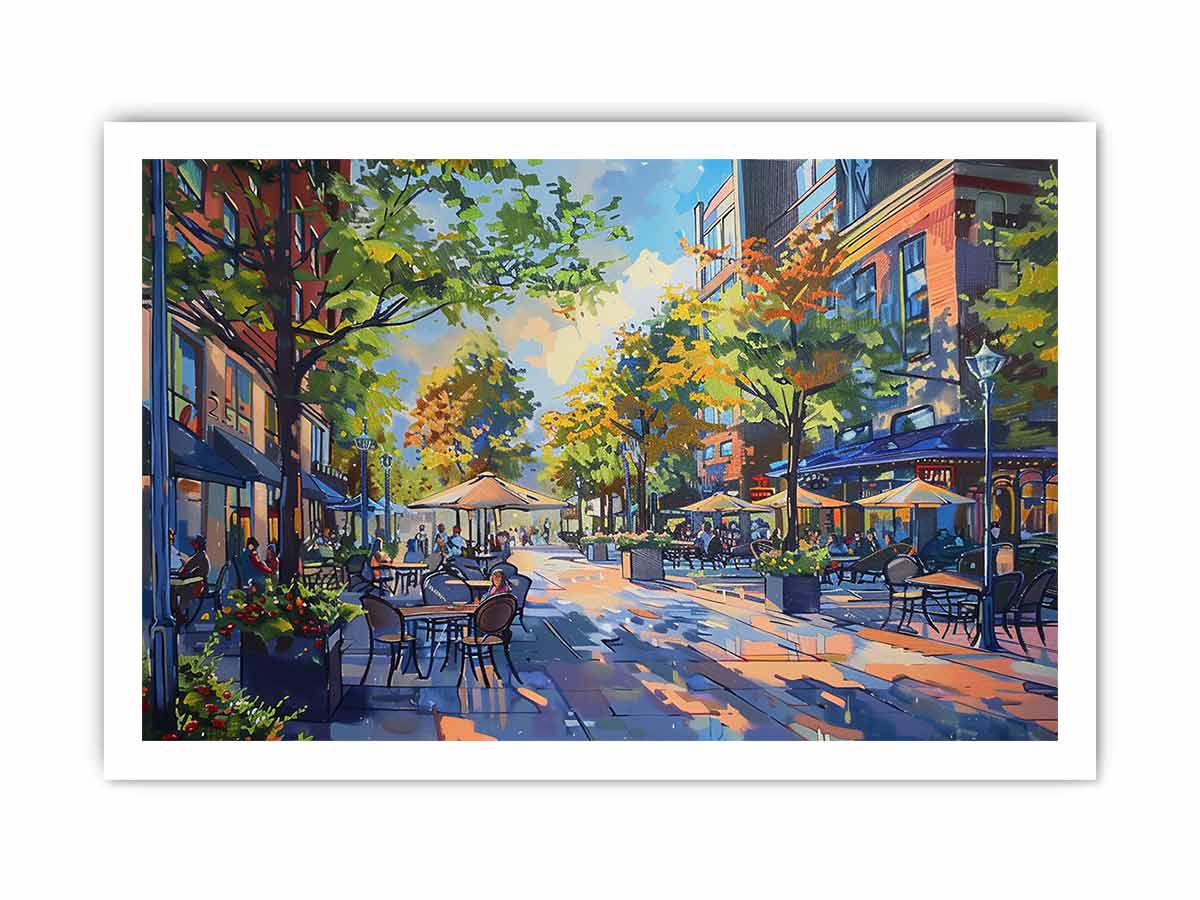 Street  Cafe Fine Art   Canvas Painting-8
