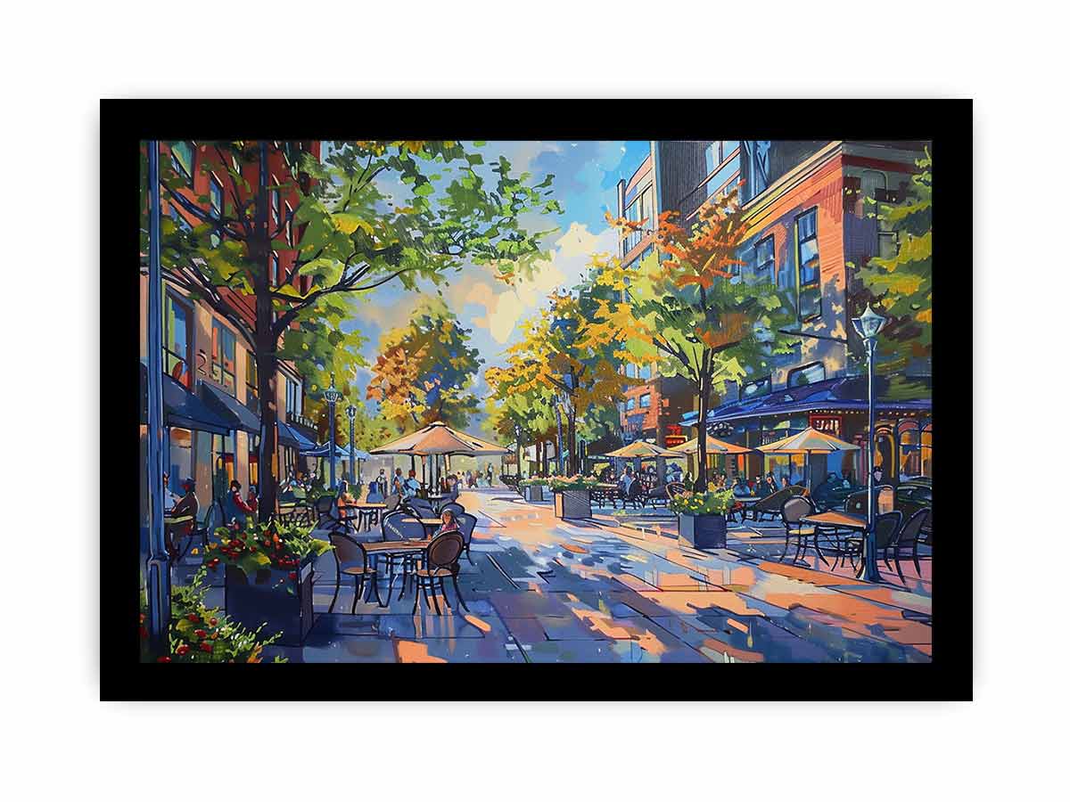 Street  Cafe Fine Art   Canvas Painting-7