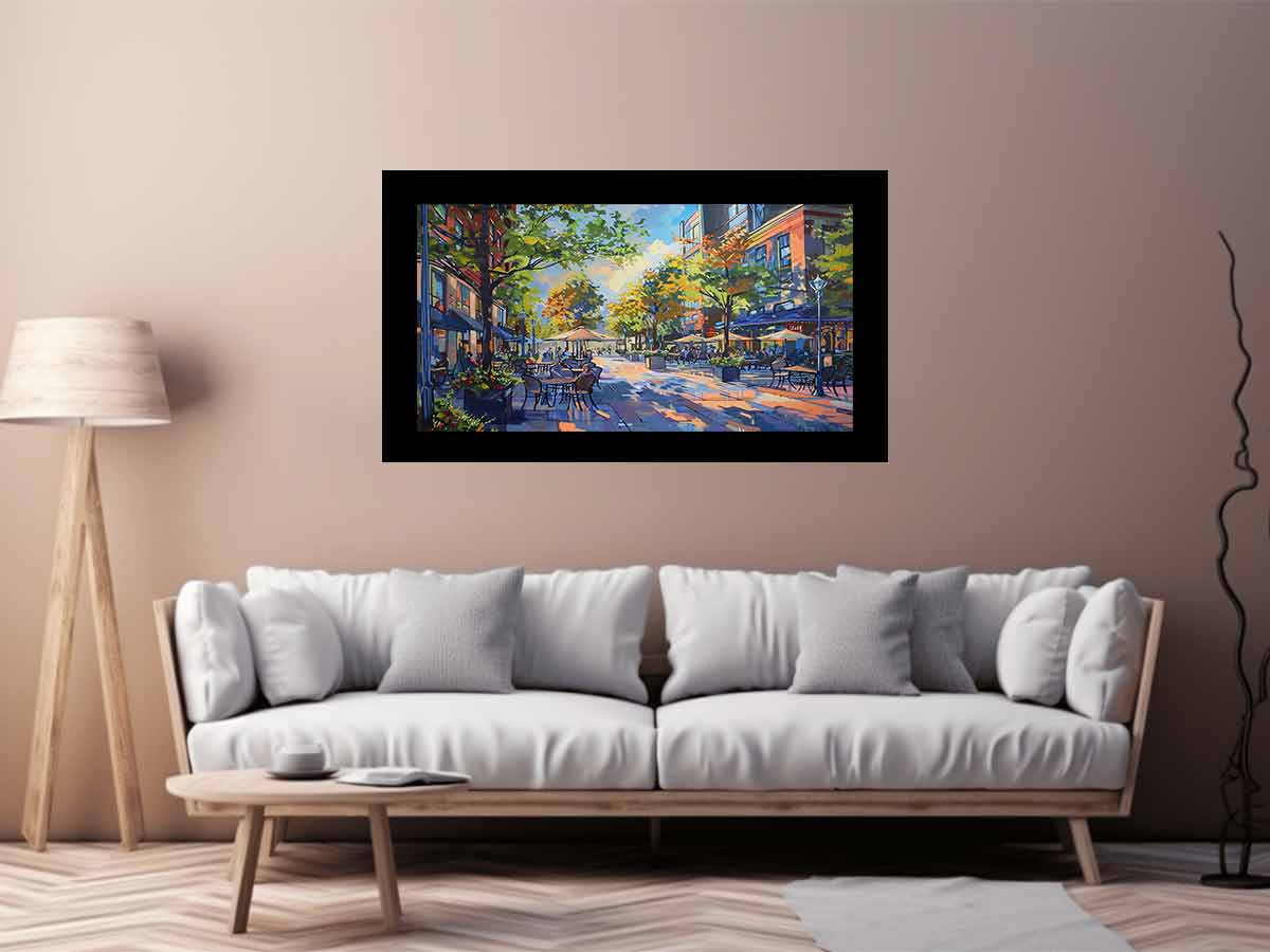 Street  Cafe Fine Art   Canvas Painting-2