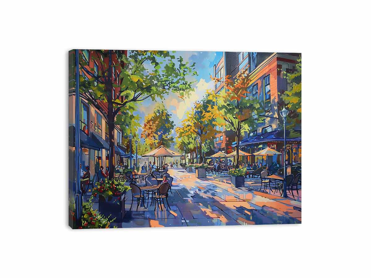 Street  Cafe Fine Art   Canvas Painting-3