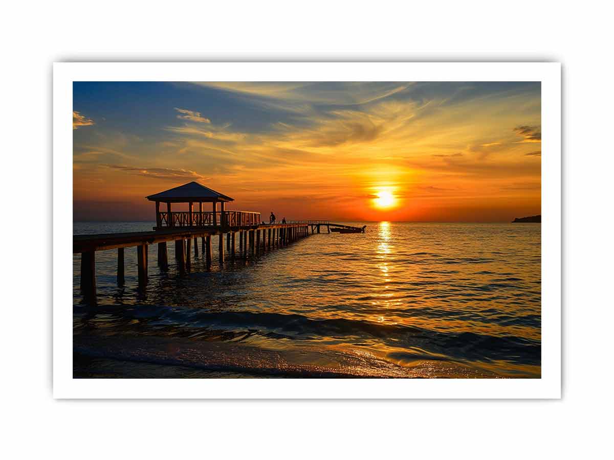 Sunset Pier Canvas Art Print-8