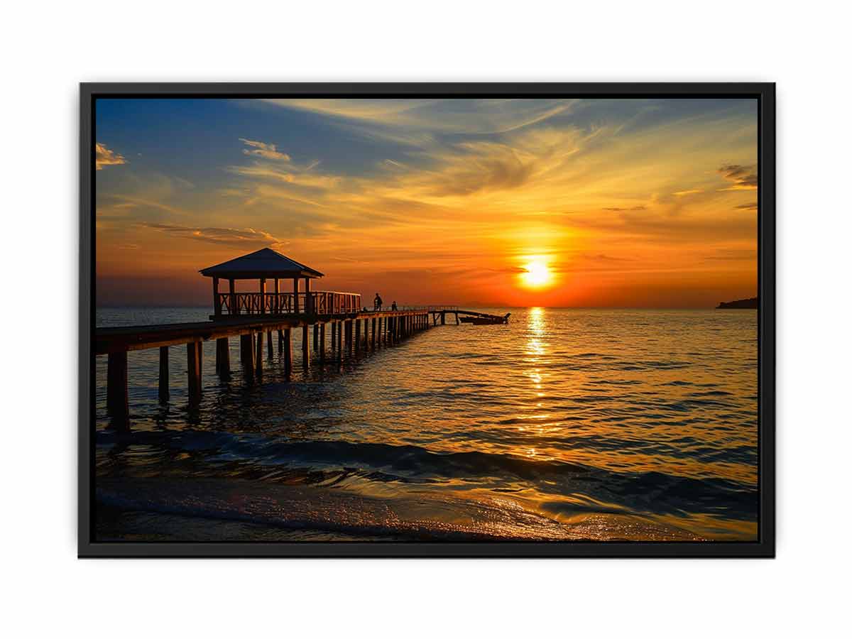 Sunset Pier Canvas Art Print-4