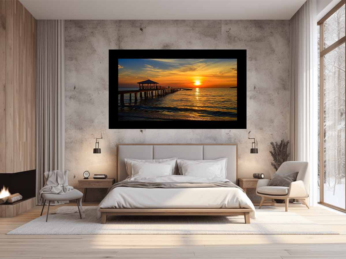 Sunset Pier Canvas Art Print-1