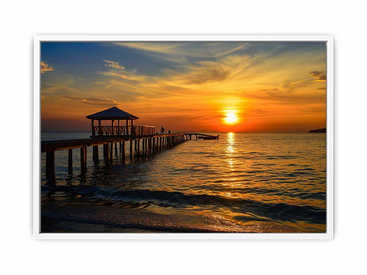 Sunset Pier Canvas Art Print-5