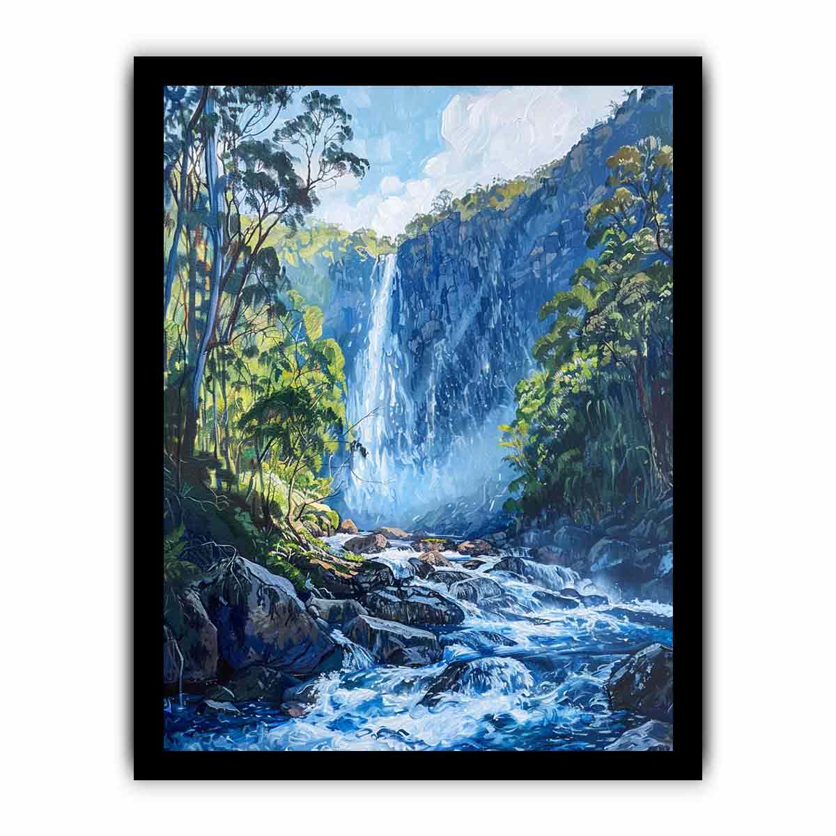 Water Falls Canvas Painitng Print-7