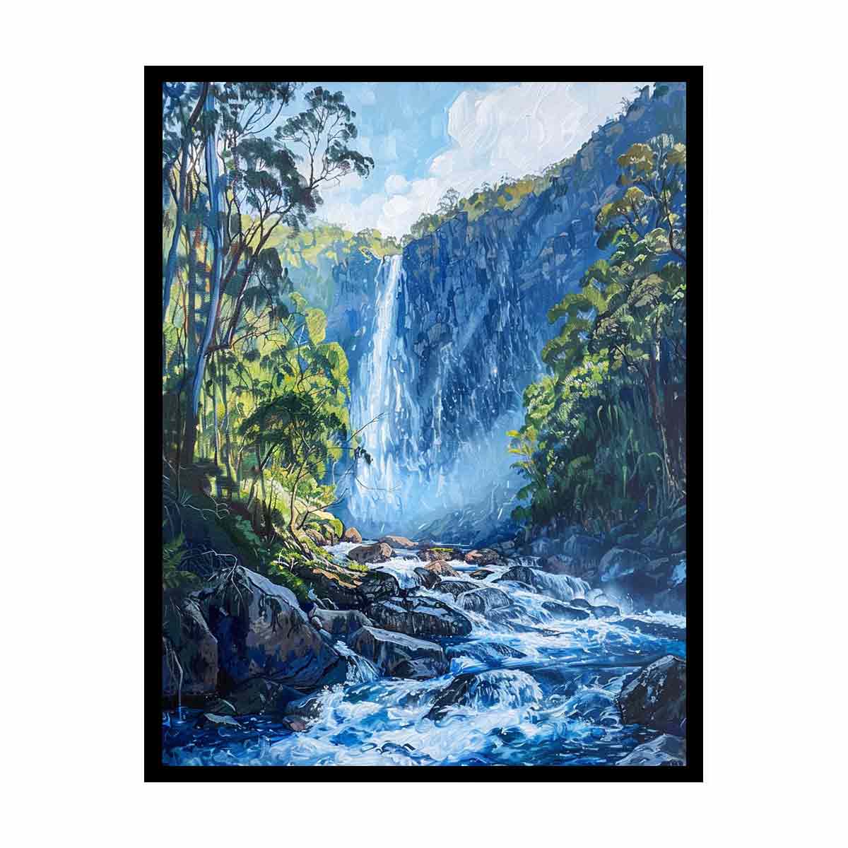 Water Falls Canvas Painitng Print-4