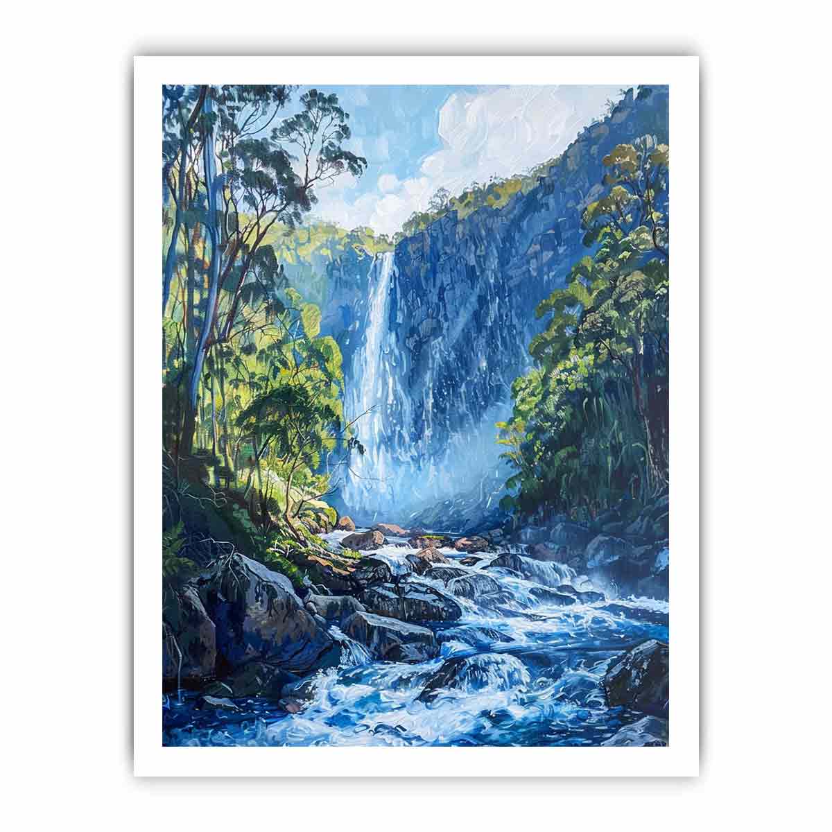 Water Falls Canvas Painitng Print-8