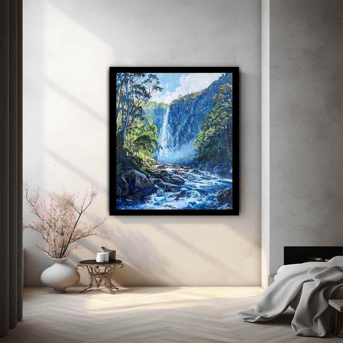 Water Falls Canvas Painitng Print-1