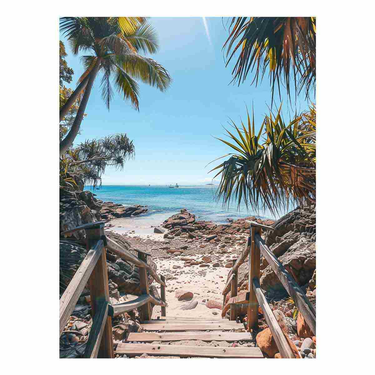Beach Steps Canvas Art Print-0