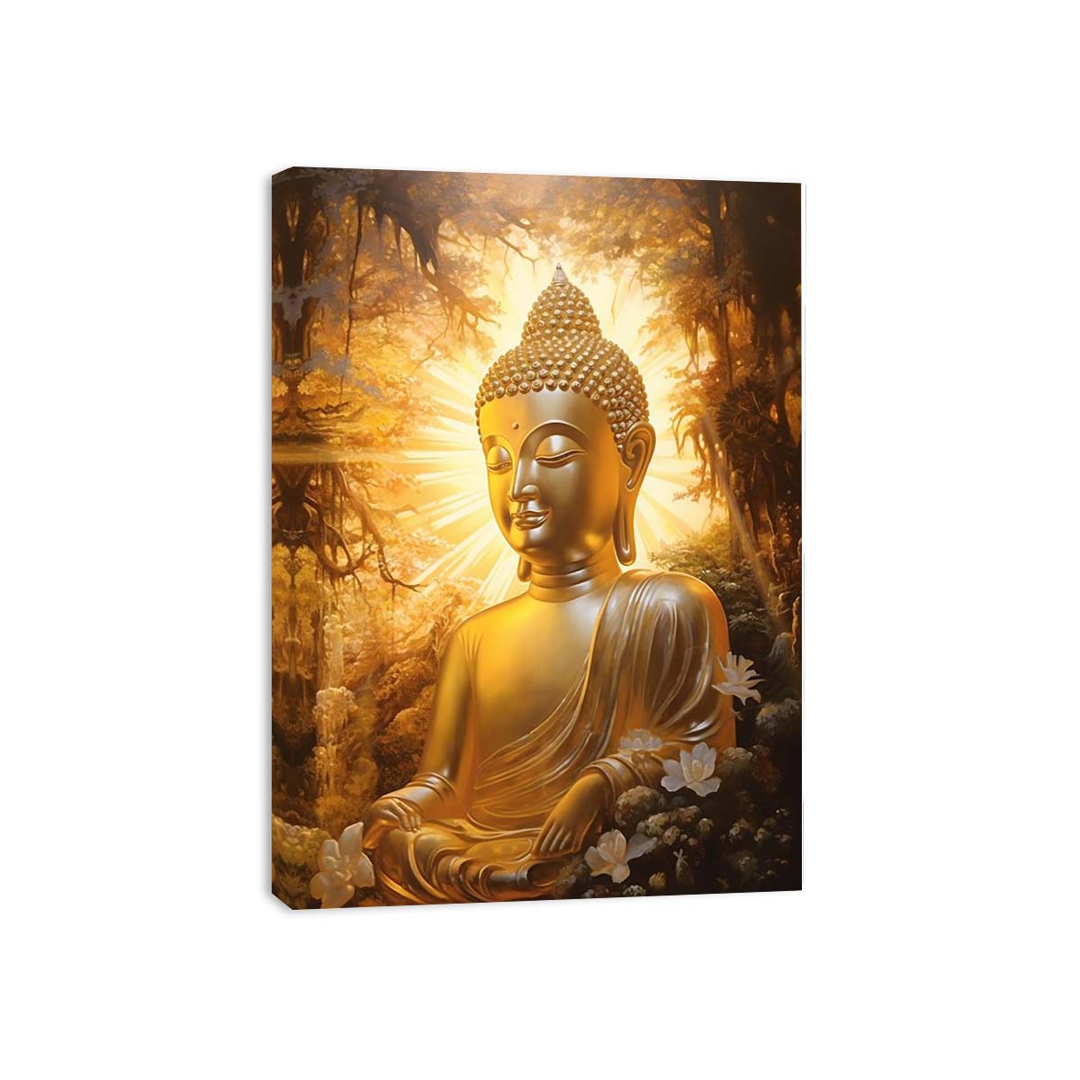 Buddha Gold Painitng Art Canvas Art Print-3
