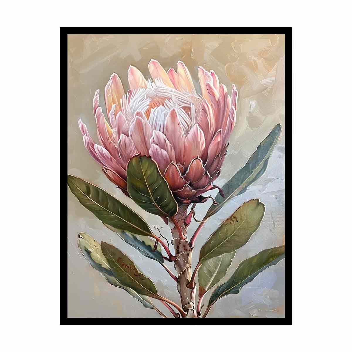 Protea Flowers painting Canvas Art Print-4