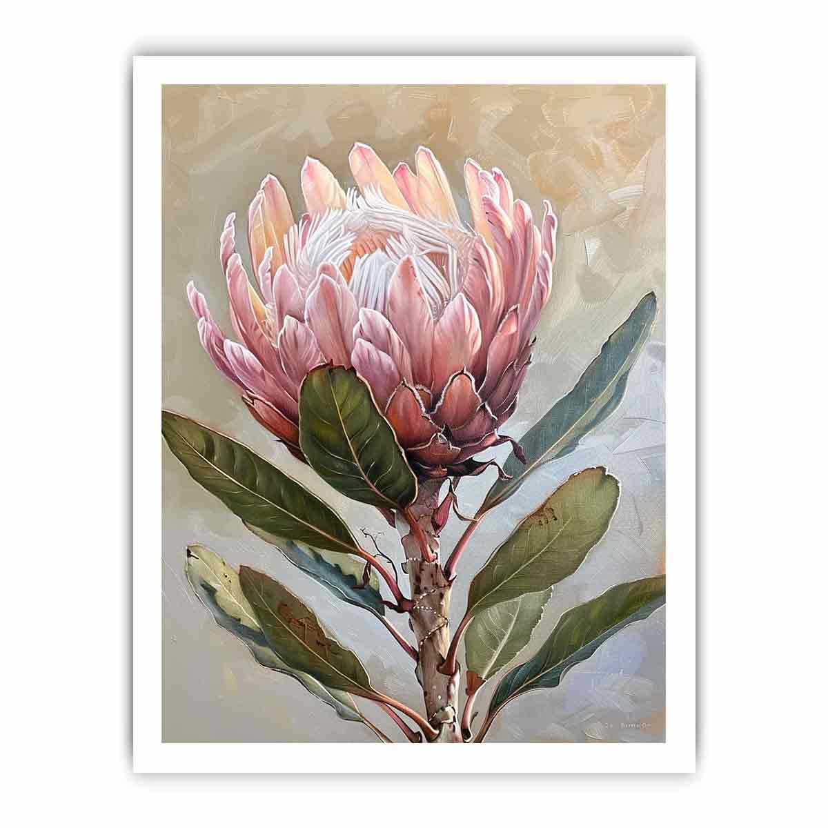 Protea Flowers painting Canvas Art Print-8
