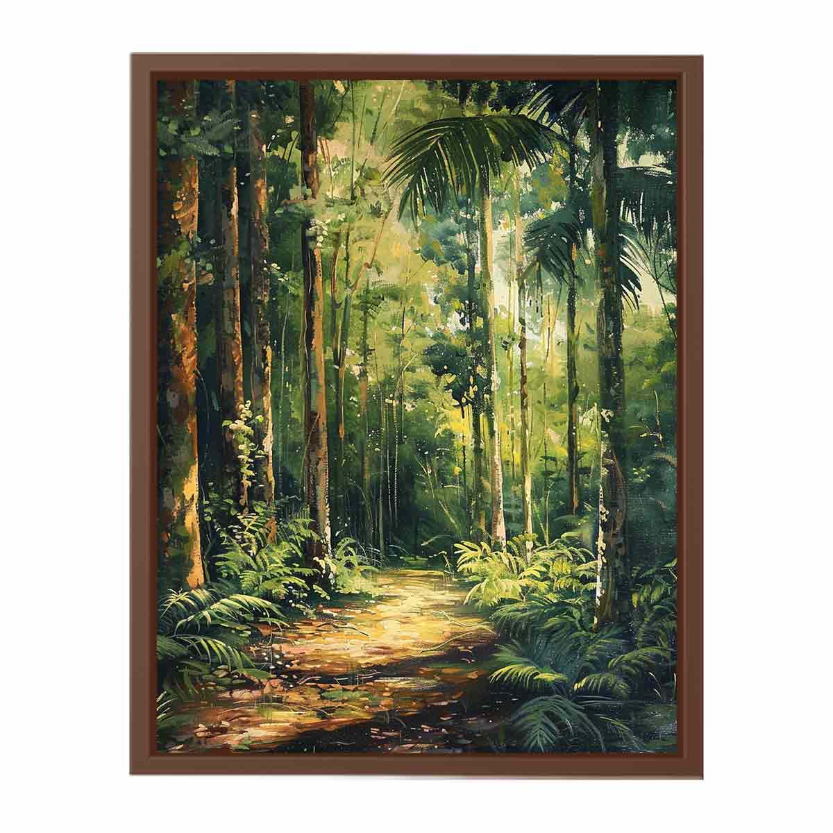 Rainforest Path Canvas Painting Print-6