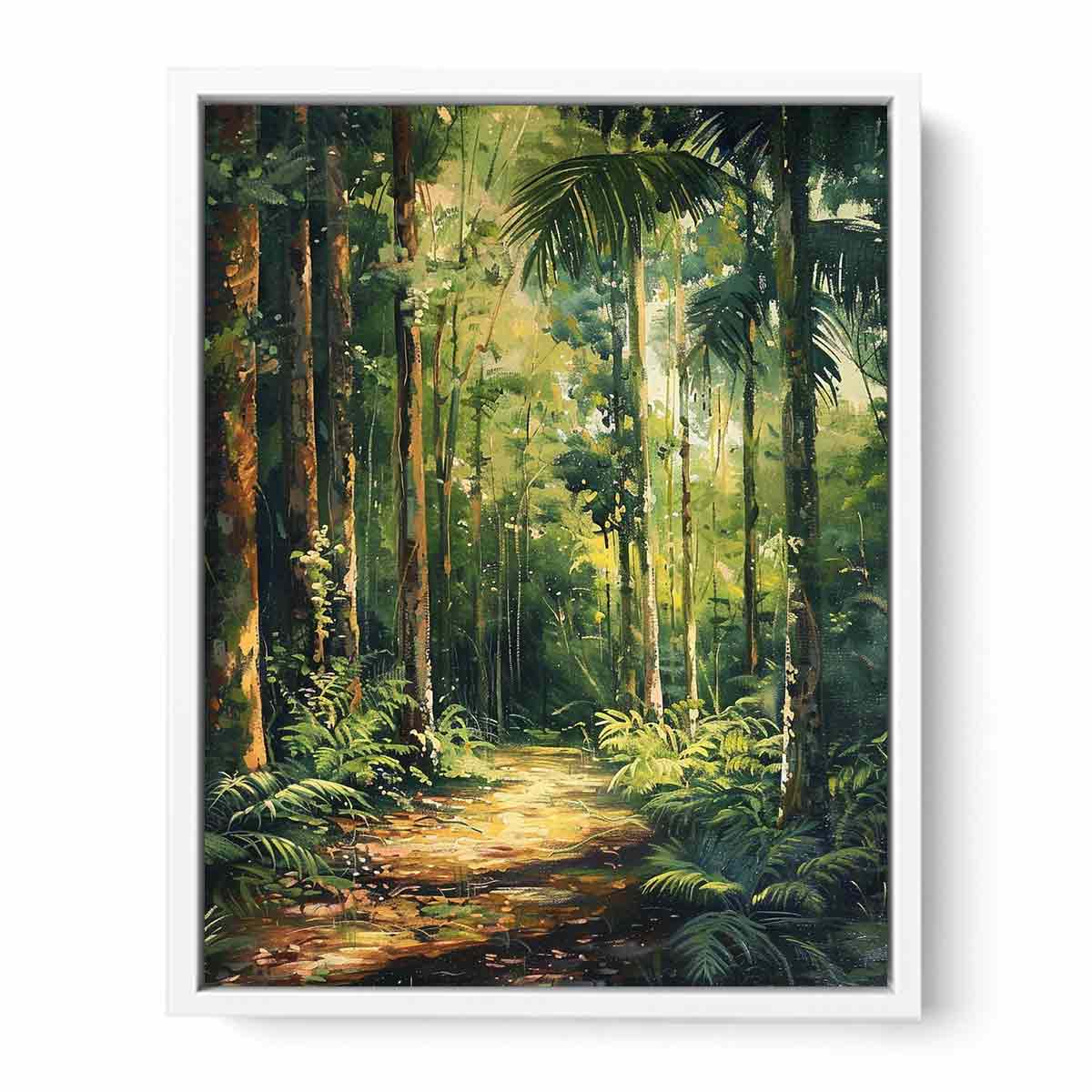 Rainforest Path Canvas Painting Print-5