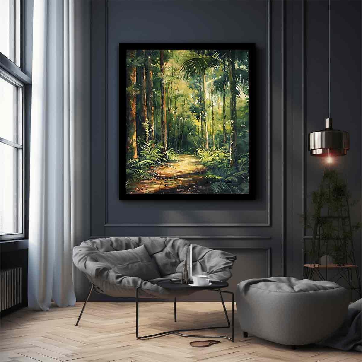 Rainforest Path Canvas Painting Print-2
