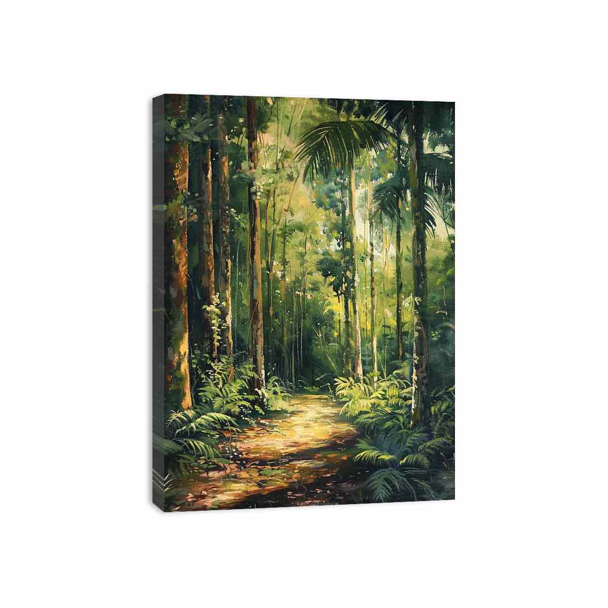 Rainforest Path Canvas Painting Print-3